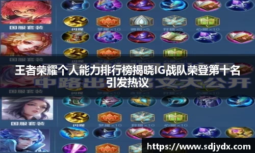 王者荣耀个人能力排行榜揭晓IG战队荣登第十名引发热议